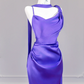 Deep purple halter-neck fitted bodycon long ball gown R8263