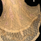 Gold sleeveless lace fitted fishtail sexy long ball gown R6902