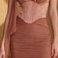 High-end halter neck waist slim fishbone top hip sexy short skirt homecoming dress R4724