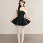 Gentle off-the-shoulder design with a slim waist and A-line short skirt for homecoming dress R5411