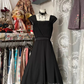 Black Sleeveless Waist-Cinched Short-Length Ball Gown R7421