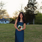 Navy blue suspender waist slim sexy long skirt prom dress R6104