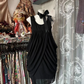 Black tank top suspender high-waisted short prom dress R7461