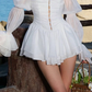 White one-shoulder slim waist sexy short skirt homecoming dress R4563