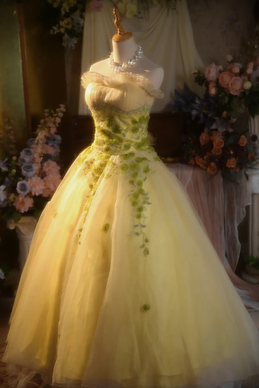 Light green strapless fitted waist ball gown/bridal dress R7275