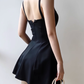 French retro square neck waist elastic slim fit suspender skirt short skirt R2812