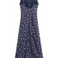 2025 Summer New French Deep V-neck Halter Waist A-line Sleeveless Short Dress R0910