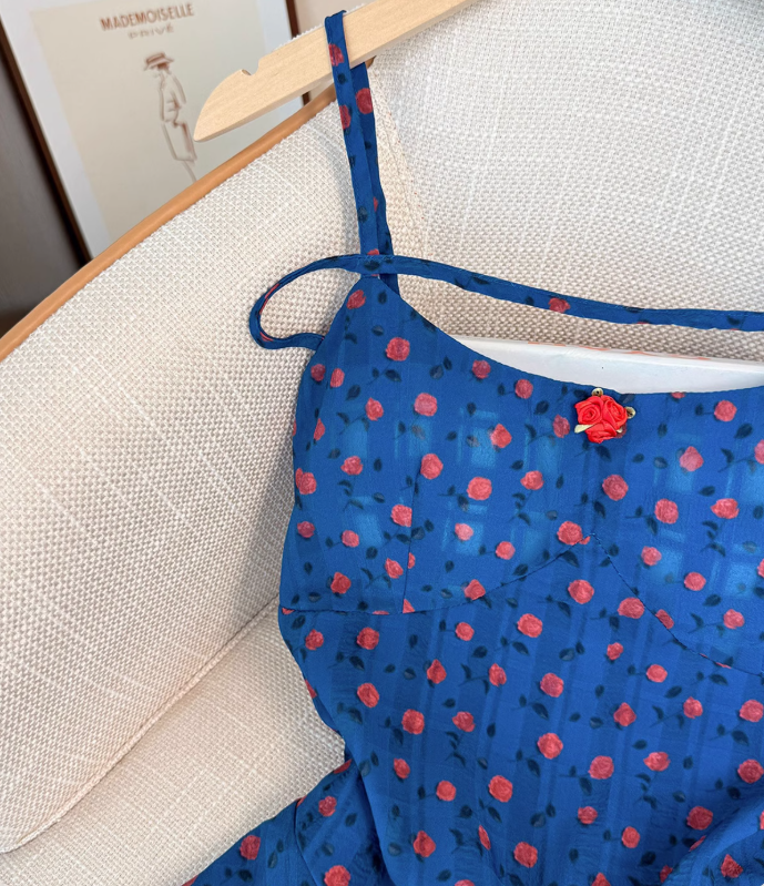 Pure desire style sexy suspender dress female new style waist slimming holiday style A-line skirt R3993