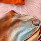 Summer sling holiday style gradient orange tie-dyed skirt knot design niche long skirt two-piece set R0321