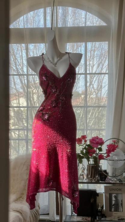 Embroidered Spaghetti Straps Bodycon Homecoming Dress , Charming Burgundy Short Prom Dress Cocktail Dress RS2108