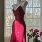 Embroidered Spaghetti Straps Bodycon Homecoming Dress , Charming Burgundy Short Prom Dress Cocktail Dress RS2108