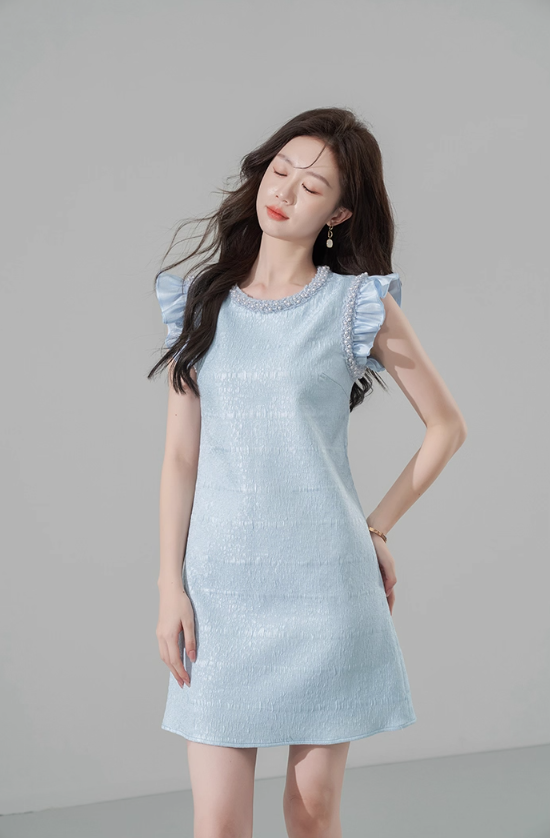 French dress new summer style temperament slimming high-end short sleeveless skirt R4302