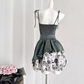 Original rose denim dress 2025 new slim hot girl suspender skirt high-end R2060