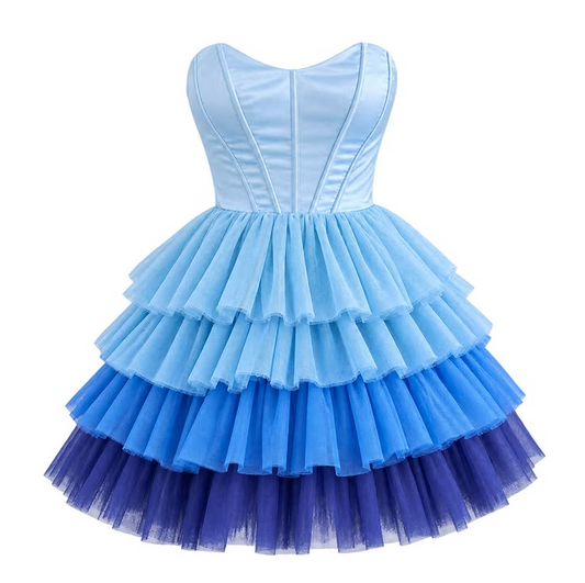 Tulle Ruffled Corset Homecoming Dress , Colorful Women's Short Prom Dress Summer Dress RS2144