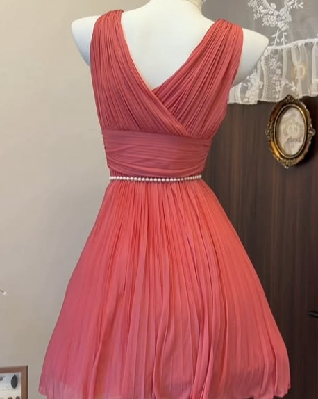Flowy Sleeveless Homecoming Dress , Red Women's Short Prom Dress Party Dress RS2150