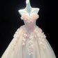 Puffy Feather Decor Corset Prom Gown , Sweet Women's Maxi Quinceanera Dress Ball Gown RS2169