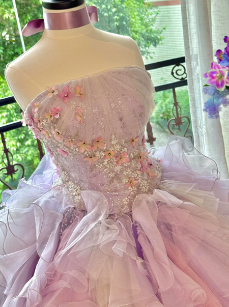 Puffy Pleated Applique Corset Prom Gown , Gorgeous Women's Maxi Quinceanera Dress Ball Gown RS2170
