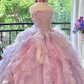 Puffy Pleated Applique Corset Prom Gown , Gorgeous Women's Maxi Quinceanera Dress Ball Gown RS2170