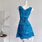 Priyanka floral V-neck chiffon waist sleeveless short dress R2059