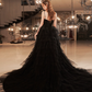 Tulle Puffy Black Corset Prom Gown , Elegant Women's Maxi Evening Dress Ball Gown RS2174