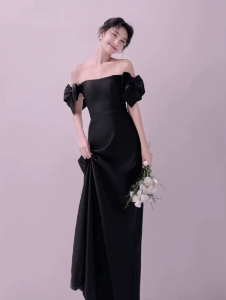 Silky Satin Strapless Corset Prom Gown , Minimalist Women's Maxi Evening Dress RS2176