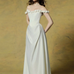 French Chic Light Ivory A-Line Flower-Bateau Bodycon Maxi Women Dress Evening Dress RS280