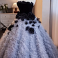 Tulle Puffy Applique Corset Prom Gown , Dreamy Lavender Women's Maxi Evening Dress Ball Gown RS2215