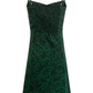 2025 Summer New Retro Sexy Floral Green A-line Short Suspender Dress R0934