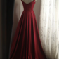 Red halter-neck fitted long ball gown, elegant and sophisticated R6704