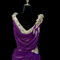 Purple halter neck, fitted waist, long skirt ball gown R8691