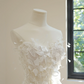 White strapless fitted waist slim-fitting ball gown/bridal dress R8439