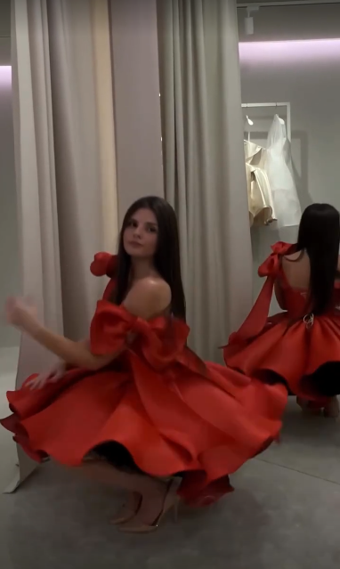 Red Spaghetti‑Strap Tie‑Waist A‑Line Princess Mini Homecoming Dress R5454