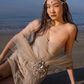 Light brown tube top waist slim hip sexy short skirt homecoming dress R4604