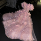 Light pink strapless fitted waist slim-fitting ball gown/bridal dress R8721