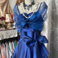 Royal Blue Strapless Retro Elegant Slim Satin A-Line Maxi Ball Gown R6185