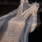 Light apricot V-neck fitted waist sexy long ball gown, bridal dress R8750