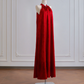 Red sleeveless straight-cut long ball gown with Chinese-style collar R8178