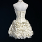 White tube top pleated waist bud skirt short skirt homecoming dress R4931