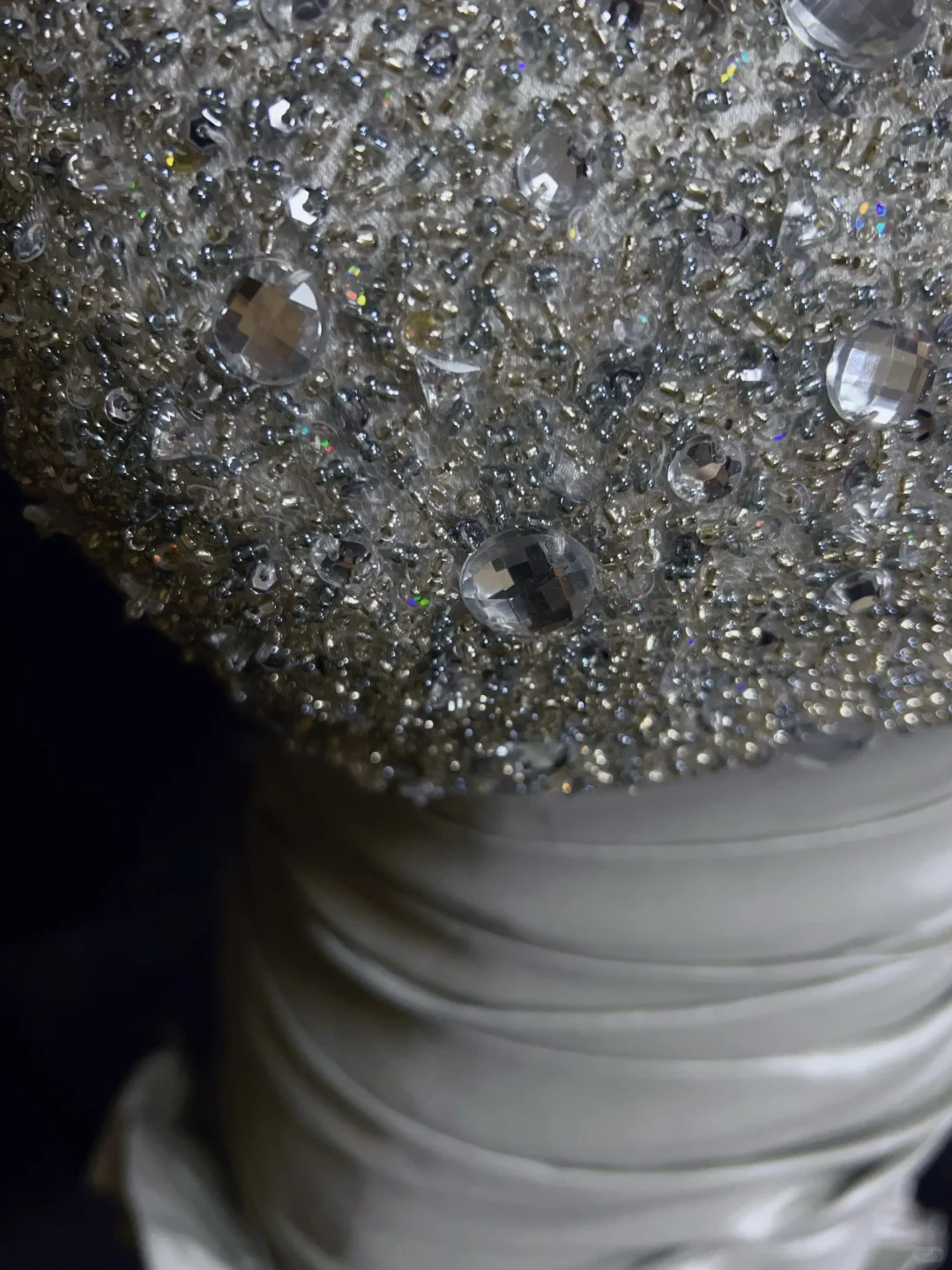 Light grey strapless tube top with rhinestones, slim waist and floral skirt, homecoming dress R4972