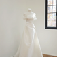 White strapless, fitted A-line long ball gown/bridal dress R8535