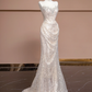 Light pink strapless, fitted, bodycon, sexy long ball gown/bridal dress R8322