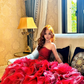 Burgundy strapless fitted waist long sexy and elegant ball gown R8687