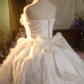 White strapless fitted waist lace-trimmed ball gown/bridal dress R7276