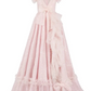 Light pink V-neck fitted waist long ball gown/bridal dress R8566