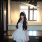 White tube top waist slim fit puffy princess skirt homecoming dress R5091
