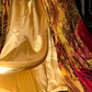 Yellow tie-dye red strapless fitted waist slimming long ball gown R6943