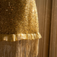 Gold Sequined Strapless Waist Slim Fit Sexy Short Skirt Homecoming Dress R5013