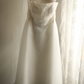 Ivory white halter-neck fitted waist slim beaded midi ball gown R6823