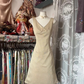 Light Brown Sleeveless Waist-Cinched Slim-Fit Short-Length Ball Gown R7422
