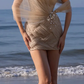 Light brown tube top waist slim hip sexy short skirt homecoming dress R4604